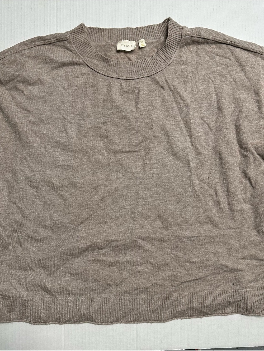 Cyrus Women's Lightweight Crewneck Sweater in Taupe